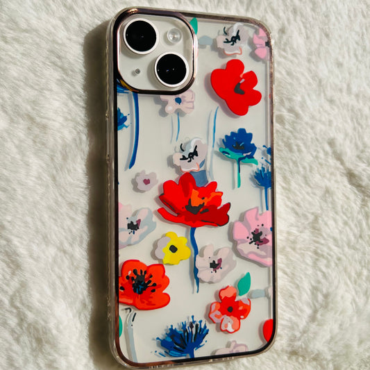 Red and Blue Flower Case