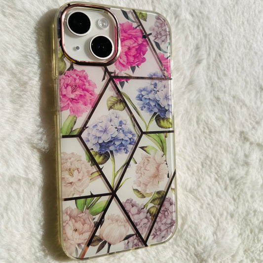Pink and Purple Pomp Flower Case